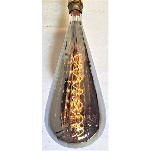 502 - TWO LARGE FEATURE LIGHT BULBS
of pear shape with a silvered finish and decorative spiral filament, s... 