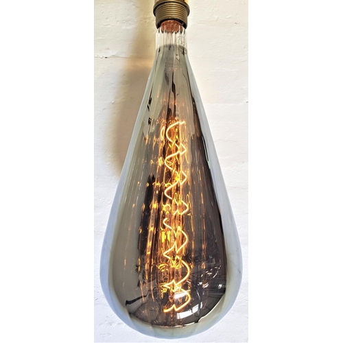 504 - TWO LARGE FEATURE LIGHT BULBS
of pear shape with a silvered finish and decorative spiral filament, s... 