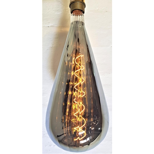 505 - TWO LARGE FEATURE LIGHT BULBS
of pear shape with a silvered finish and decorative spiral filament, s... 