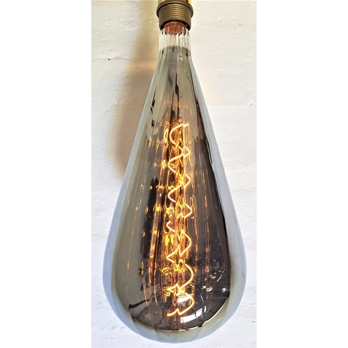 506 - TWO LARGE FEATURE LIGHT BULBS
of pear shape with a silvered finish and decorative spiral filament, s... 