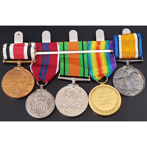 436 - WWI AND II MEDAL GROUP
named to 43701 Pte. D. W. Walker. High. L. I. comprising Victory Medal, Briti... 