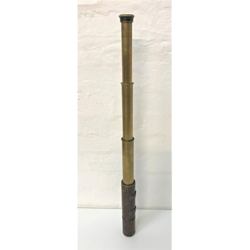 330 - 19th CENTURY FOUR DRAW TELESCOPE
with a leather cover, marked J. Lizars, Glasgow, London