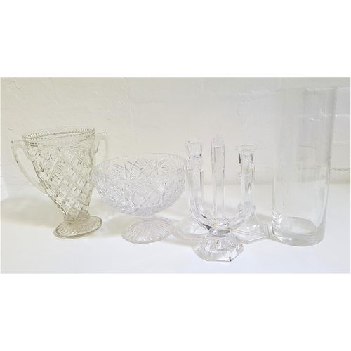 202 - SELECTION OF CRYSTAL AND OTHER GLASSWARE
including a pair of RCR chamber sticks, pair of Avon crysta... 