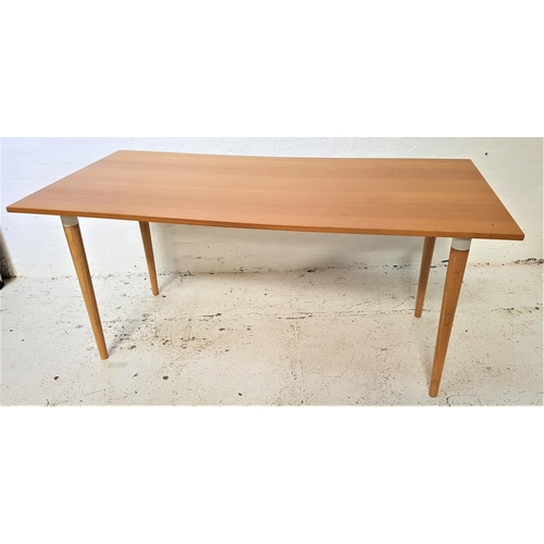 585 - IKEA GALANT DINING TABLE
with an oak effect top, standing on turned supports, 160cm x 80cm