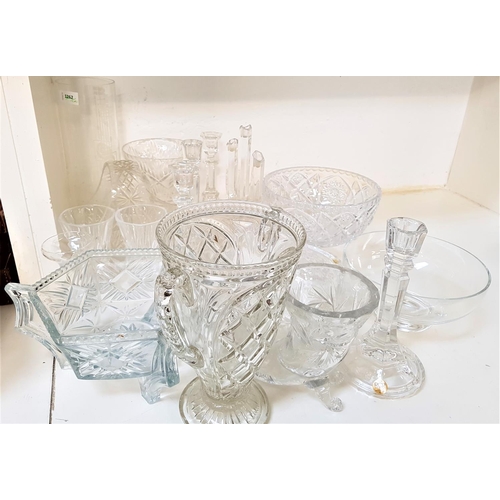 202 - SELECTION OF CRYSTAL AND OTHER GLASSWARE
including a pair of RCR chamber sticks, pair of Avon crysta... 