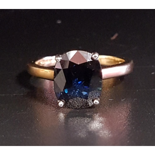151 - SAPPHIRE SINGLE STONE RING
the oval cut sapphire totaling approximately 3cts, on eighteen carat gold... 