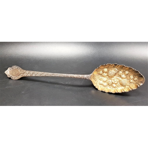 156 - GEORGE III SILVER BERRY SPOON
the embossed bowl with gilt interior, London 1803, approximately 54 gr... 