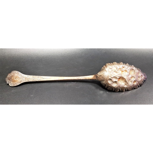 156 - GEORGE III SILVER BERRY SPOON
the embossed bowl with gilt interior, London 1803, approximately 54 gr... 