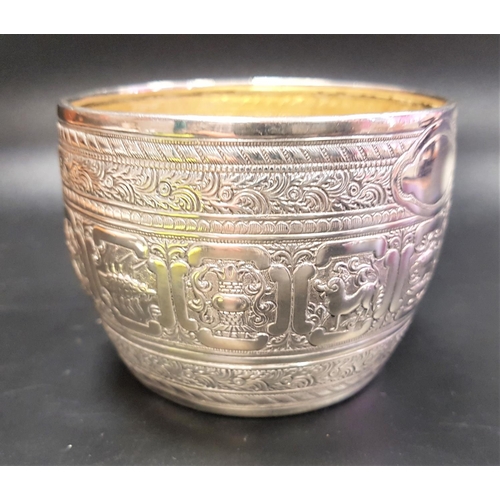 160 - GOOD QUALITY VICTORIAN SILVER 'ZODIAC' BOWL
decorated with a band of zodiac symbols and further flor... 