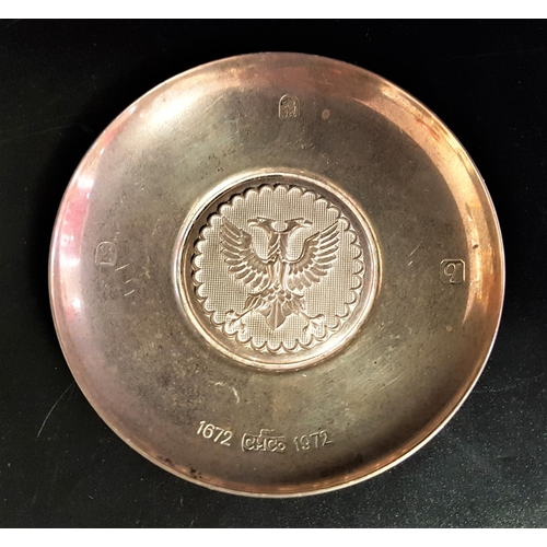 168 - BRITANNIA SILVER PIN DISH
with double headed eagle to the centre, London 1971, maker C Hoare & Co, 9... 