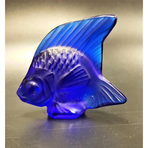 223 - LALIQUE BLUE GLASS ANGEL FISH ORNAMENT
etched 'Lalique. France', 4.5cm high