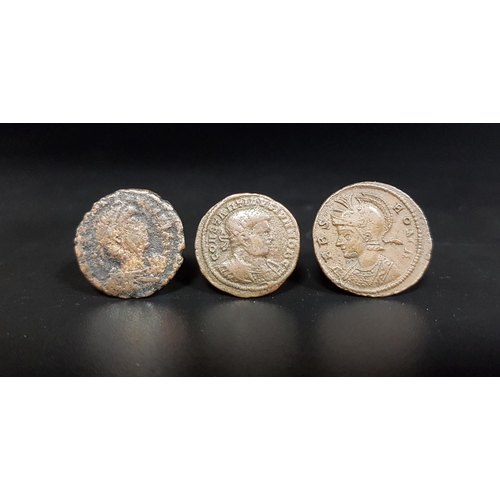 431 - THREE ROMAN EMPIRE COINS
Constantine I wolf & twins 330-340 AD, Constantine I bronze coin 340 AD, an... 