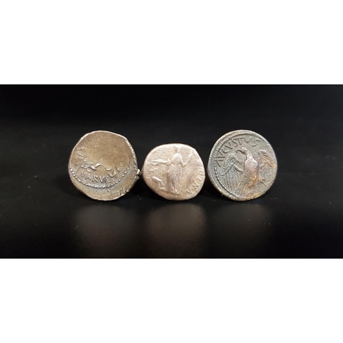 434 - SELECTION OF THREE ROMAN COINS
Roman silver Denarius Julia Domna AC 494, bronze eagle imitation 15-1... 