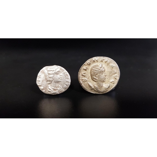 435 - TWO SILVER ROMAN COINS
Salonina Augusta 254-268 AD, Antoninianus and a silver Denarius of Julia Domn... 