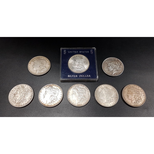 448 - EIGHT SILVER UNITED STATES ONE DOLLARS
comprising: 1922, 1921, 1921, 1921, 1878, 1897, 1897, and 188... 