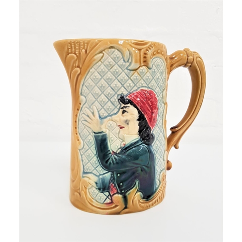 233 - UNUSUAL AMERICAN POTTERY JUG
relief decorated with an angry woman to one side and a man jeering at h... 