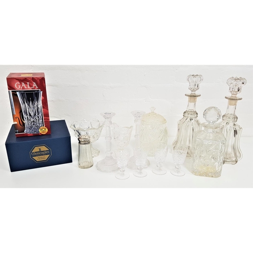 246 - MIXED LOT OF GLASSWARE
including a pair of decanters, spirit decanters, ice pail cream jug, various ... 