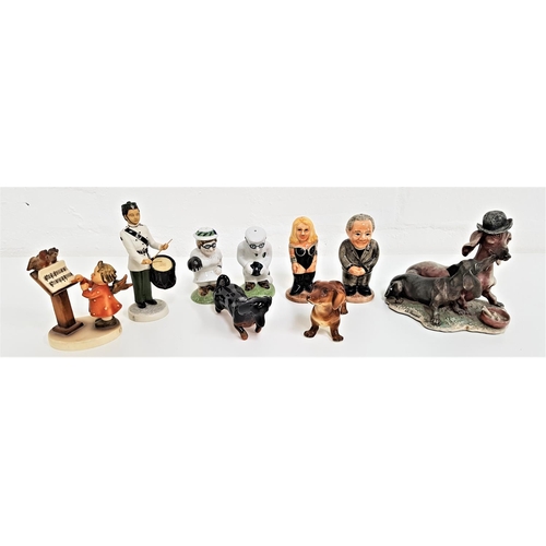 249 - SELECTION OF FIGURINES
including a Goebel Bird Duet, two Dachshunds, Wedgwood Gurkhas The Drummers, ... 