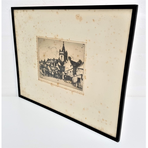 480 - FOUR ETCHINGS
comprising Alan R Gibson 'Tron Steeple, Glasgow' and 'Old Kirkcudbright', both signed ... 