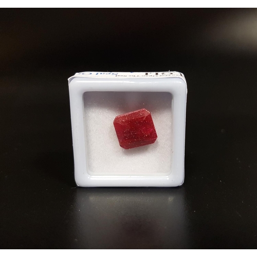 152 - CERTIFIED LOOSE NATURAL RUBY
the rectangular step cut ruby weighing 5.90cts, with GLI Gemstone Authe... 