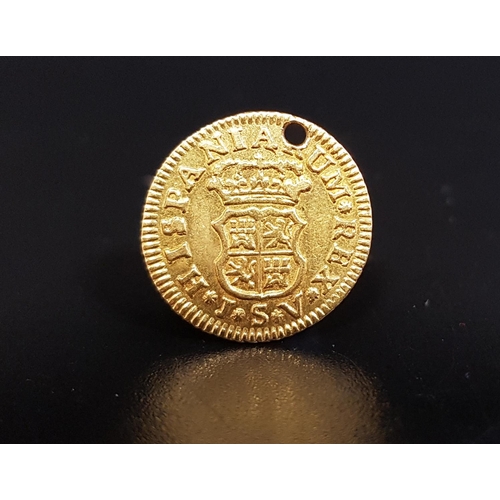 442 - KING FERDINAND VI 1754 GOLD HALF ESCUDO
weight approximately 1.7 grams