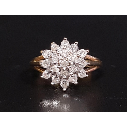 93 - DIAMOND CLUSTER RING
the multi diamonds totaling approximately 0.5cts, on nine carat gold shank, rin... 