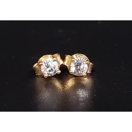 92 - PAIR OF DIAMOND STUD EARRINGS
the round brilliant cut diamonds totaling approximately 0.36cts, in ei... 
