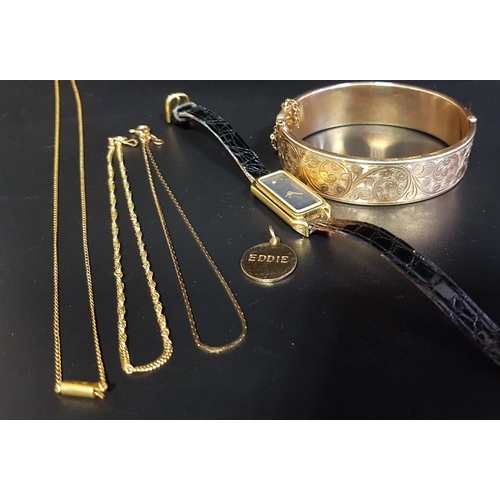 109 - SELECTION OF GOLD AND OTHER JEWELLERY
comprising two nine carat gold chain bracelets, one of twist d... 