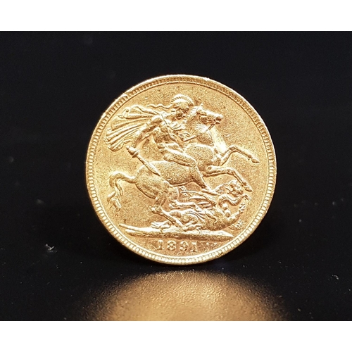 441 - VICTORIAN GOLD FULL SOVEREIGN
dated 1891