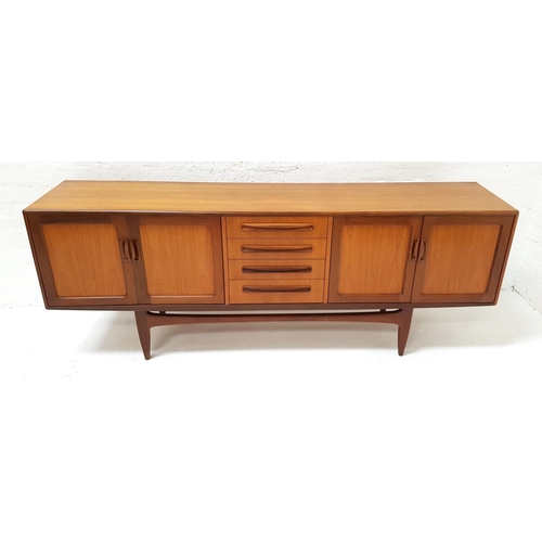 494 - G PLAN TEAK SIDEBOARD
with a moulded top above four central drawers flanked by two pairs of paneled ... 