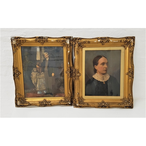 467 - BRITISH SCHOOL
Edwardian Lady and Edwardian Gentleman, two oil on canvas, 43.5cm x 33.5cm and 49cm x... 