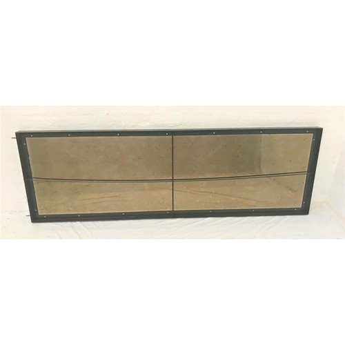 485 - LARGE MIRRORED BACK BAR DISPLAY SECTION
with a bevelled plate and in iron frame, 80cm high x 250cm l... 