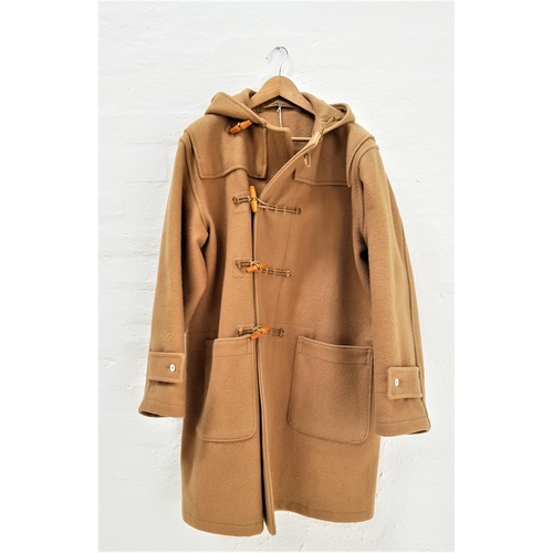 412 - ROYAL NAVY ISSUE DUFFLE COAT
with hood and toggle fastening, camel colour, size 1