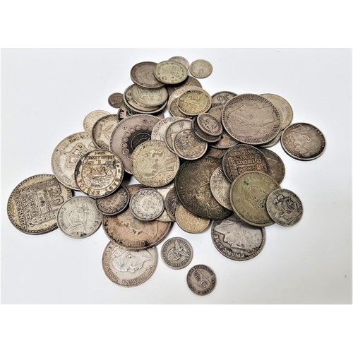450 - SELECTION OF SILVER WORLD COINS
silver content ranging from 500-720, including 1933 Republique Franc... 