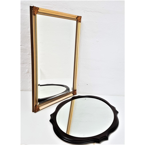 518 - RECTANGULAR GILT FRAME WALL MIRROR
with a bevelled plate, 73cm x 49.5cm, together with a mahogany st... 