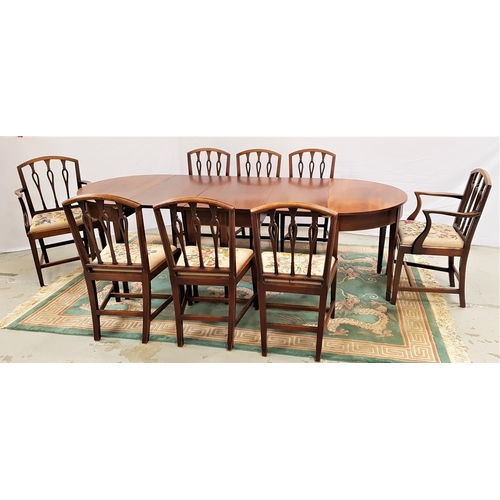 598 - LATE 19th CENTURY MAHOGANY DINING TABLE WITH ASSOCIATED CHAIRS
the table comprising two D ends and a... 