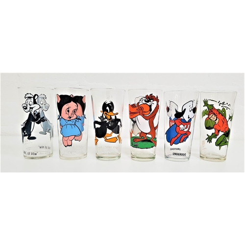 217 - SIX 1970s PEPSI COLLECTOR SERIES GLASSES
comprising three Warner Bros. examples from 1973 - Pepe le ... 