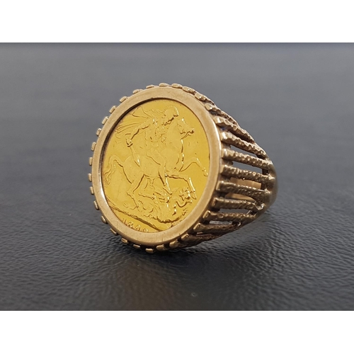 31 - VICTORIA GOLD SOVEREIGN SET RING
the sovereign dated 1890 and set in textured nine carat gold ring, ... 
