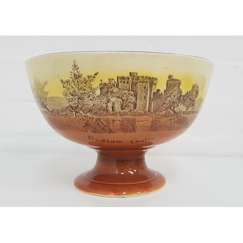 219 - ROYAL DOULTON BOWL
from the Church and Castle Series, printed and painted with Arundel and Bodiam Ca... 