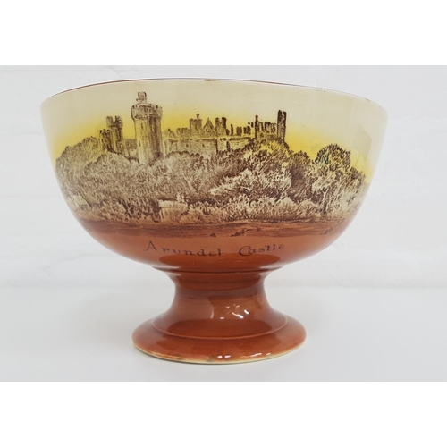 219 - ROYAL DOULTON BOWL
from the Church and Castle Series, printed and painted with Arundel and Bodiam Ca... 