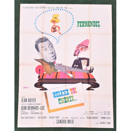 259 - THREE FRENCH GRANDE FILM POSTERS
comprising 'Le Petit Garcon de L'Ascenseur', 1962, 45.5