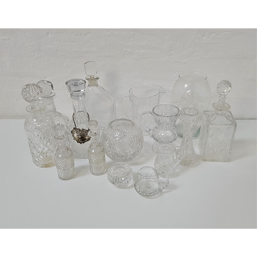 189 - LARGE SELECTION OF CRYSTAL
and other glassware, including a thistle shaped jug and three other jugs,... 