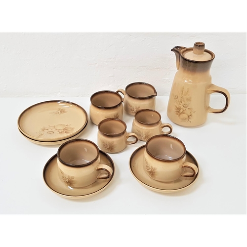 201 - DENBY MEMORIES COFFEE AND TEA SET
comprising coffee pot, milk jug, sugar bowl, six coffee cups, six ... 