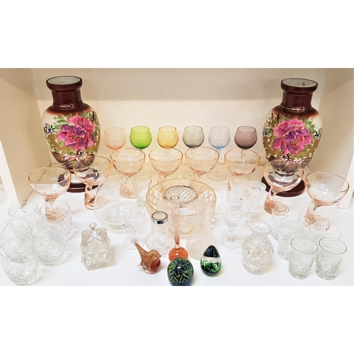 228 - LARGE SELECTION OF GLASSWARE
including a Caithness bowl, Medina paperweight, large pair of floral de... 