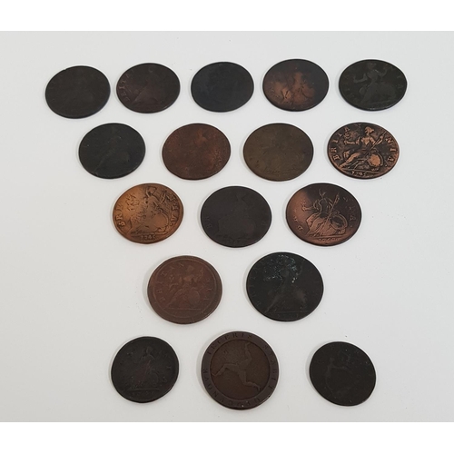 371 - SELECTION OF GEORGE II COINS
including 1745 halfpenny, 1747 halfpenny, 1734 halfpenny, 1737 halfpenn... 