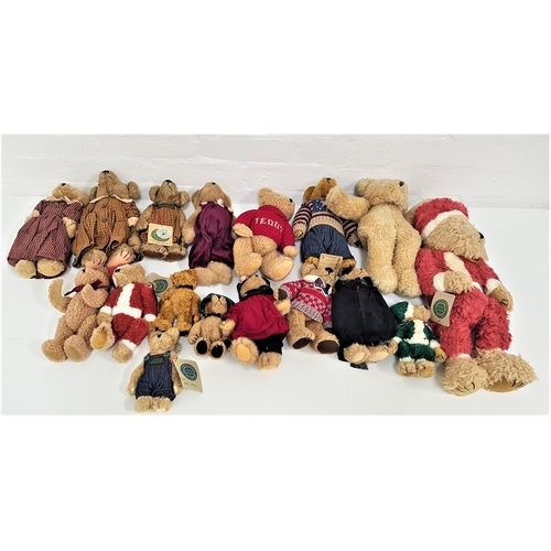 309 - SEVENTEEN BOYD BEARS
fourteen with original labels, some with numbered plastic bags, most with outfi... 