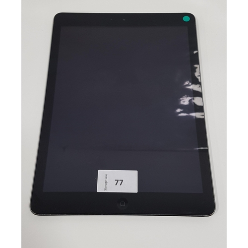 77 - APPLE IPAD AIR (WIFI) 128GB - MODEL A1474
s/n - DMQMKL3LFK10, iCloud protected. Note: It is the buye... 