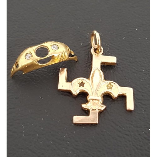25 - NINE CARAT GOLD SCOUTS THANKS PENDANT
2.7cm high including suspension loop and approximately 2.5 gra... 