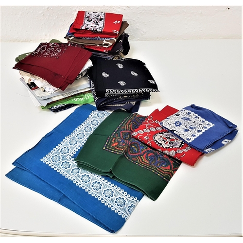 276 - SELECTION OF VINTAGE AND MODERN COTTON BANDANAS
featuring different colours and designs, approximate... 