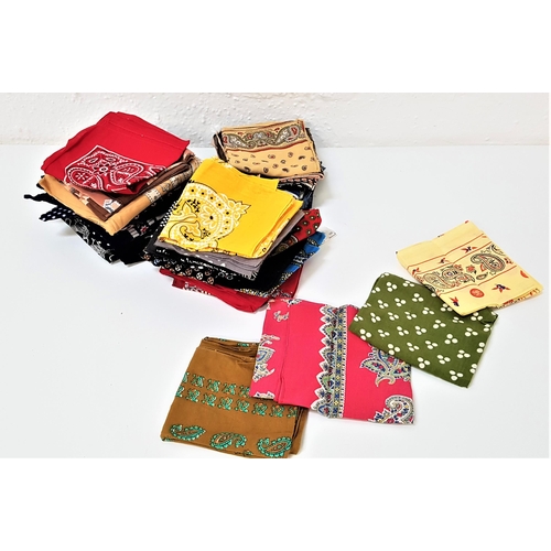278 - SELECTION OF VINTAGE AND MODERN COTTON BANDANAS
featuring different colours and designs, approximate... 